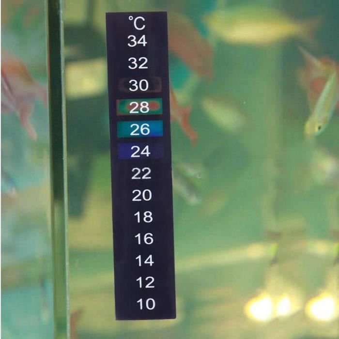 Thermomètre Adhésif Autocollant Sticker Aquarium Terrarium Auto Collant -10-34°C