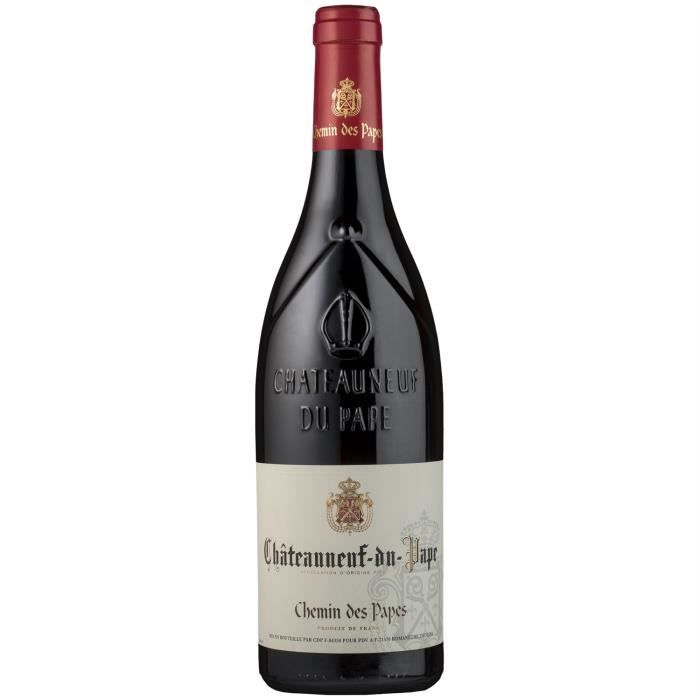 Châteauneuf-du-Pape Rouge 2021 - 75cl - Chemin des Papes - Vin AOC Rouge de la Vallée du Rhône - Cépages Grenache, Syrah, Mourvèdre