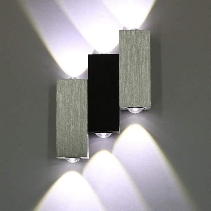 Murale Intérieure Triple LED 6W Lampe Moderne pour Salon Chambre Cuisine 3 Cube, Blanc Froid