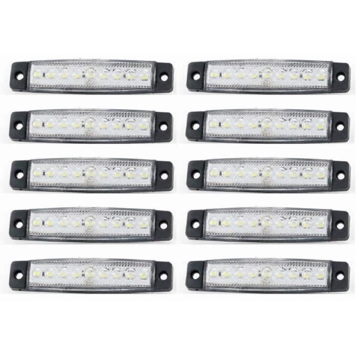 10x LED 24V Blanc 9 LED Avant Feux de Position Camion Remorque Bus Châssis Camionnette