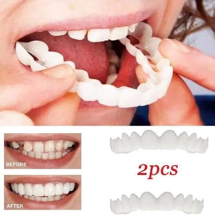 YM 2Pcs Kit de Prothèse Dentaire Dentifrice Couvre-Dents Faciales - YMBDH824A6107