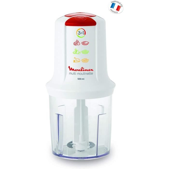 Mini-robots et hachoirs - Moulinex Mini Hachoir Électrique Multi Moulinette 3 en 1 Hacher Mixer Emulsionner Mayonnaise Vi3