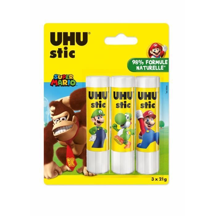 UHU LOT DE 3 STIC BLANC 21g