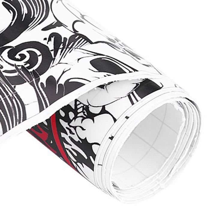 Fydun Autocollant de voiture 50 * 150 cm Auto voiture dessin animé crâne Graffiti bombe autocollant enveloppe feuille rouleau
