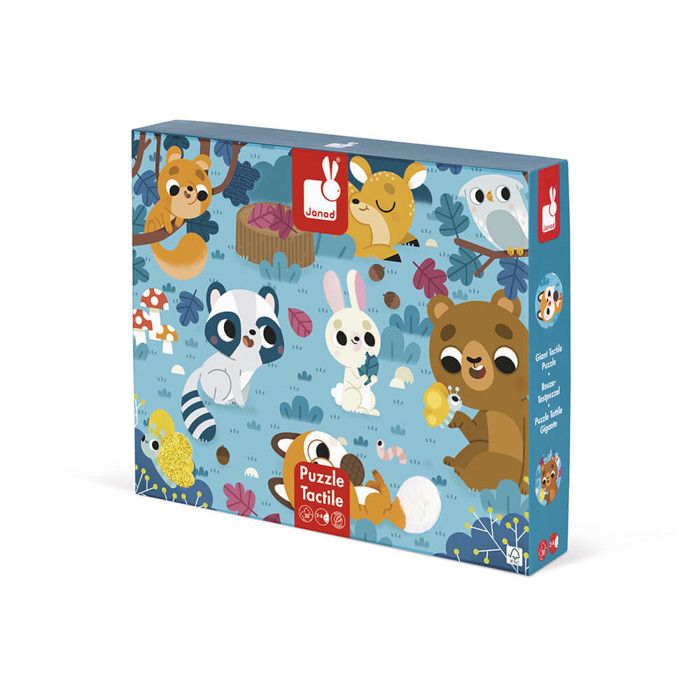 JANOD - Puzzle Tactile Les Animaux de la Forêt 20 pcs - Dès 2 Ans