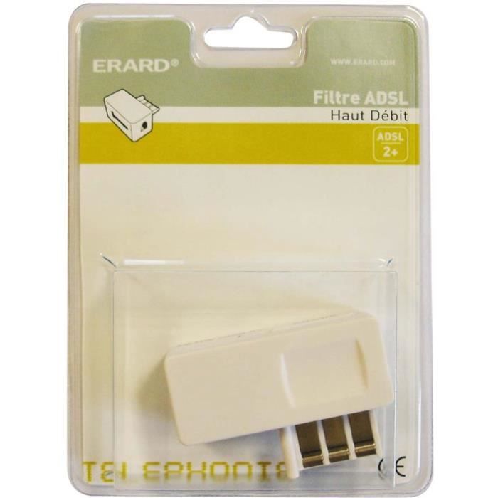 Filtre ADSL 2 + prise téléphone - femelle RJ11 femelle