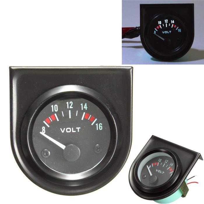 NEUFU 2" 52mm Universel 8 -16V LED Voltmètre Tension Gauge Tableau Manometre Voiture