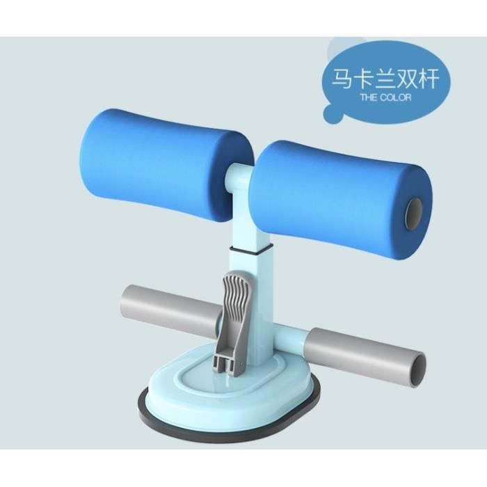 Sit-Up Bar Aid-Accessoires Portable Double Ventouse Avec Cheville Rembourrée Abdominaux Fitness Aid - Bleu