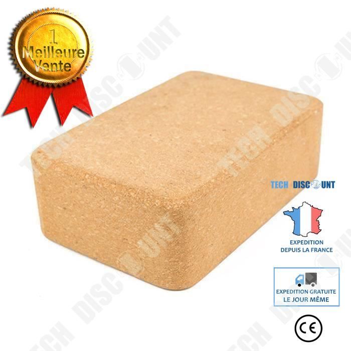 TD® Liege Bloc de Yoga Brique - Naturel, Écologique, Non Toxique - Meilleurs Accessoires de Yoga, Outils de Fitness Auxiliaires Pour
