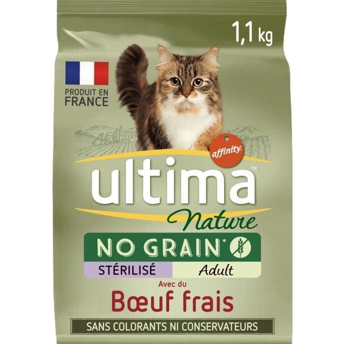 ULTIMA Croquettes au bœuf pour chats stérilisés adulte - 1.1 kg