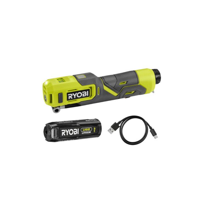 Gonfleur RYOBI 4V USB Lithium 6 9 bars 1 batterie 2 0Ah RI4