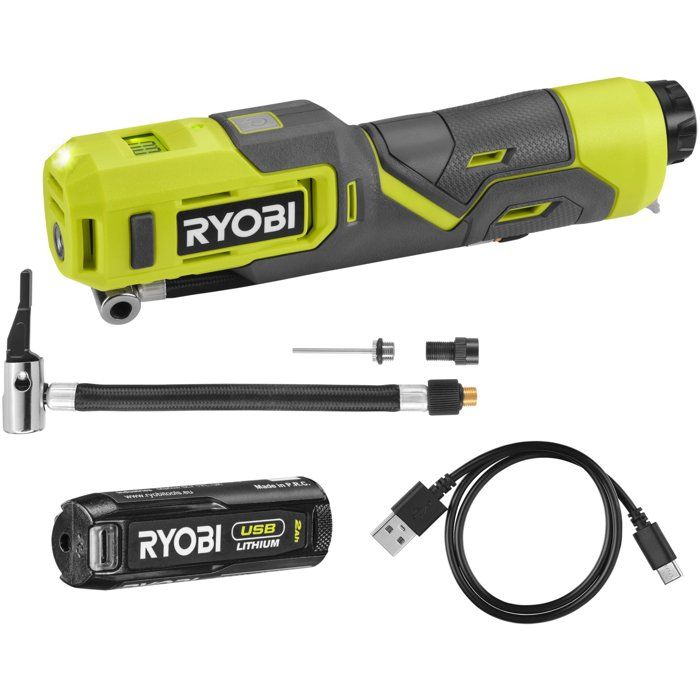 Gonfleur RYOBI 4V USB Lithium 6 9 bars 1 batterie 2 0Ah RI4 - vue 3
