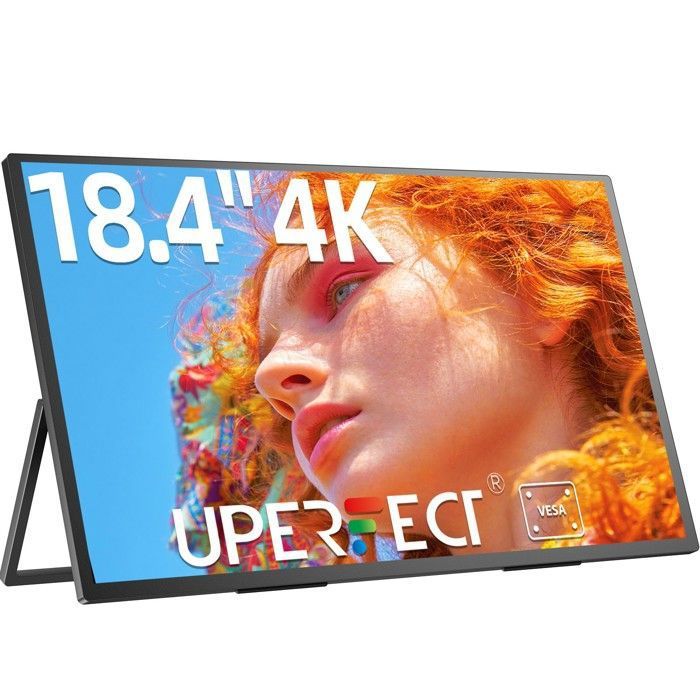 UPERFECT Écran portable UHD 4K 184 pouces 3840 x 2160 avec support réglable intégré/compatible VESA