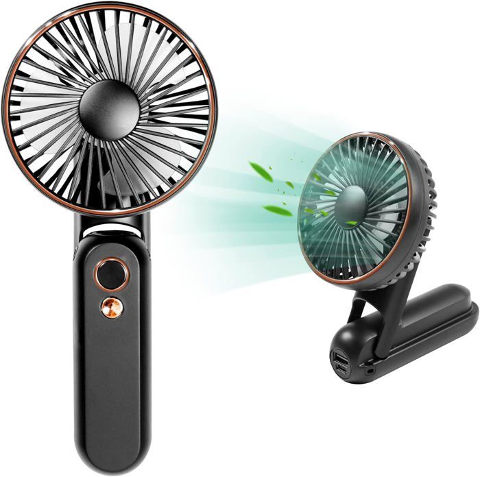 Ventilateur à main USB ventilateur portable rechargeable 3600 mAh ventilateur silencieux avec 5 vitesses réglables - Beijiyi