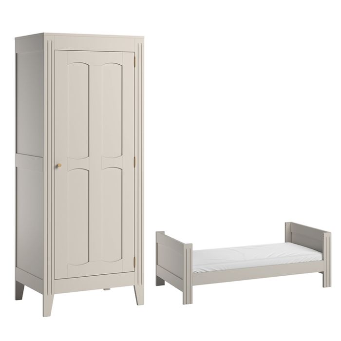 Lit et Armoire 1 porte Vox - Milenne - 145 x 74 5 x 86cm - Beige Lit et Armoire 1 porte Vox - Milenne - 145 x 74 5 x 86cm - Beige