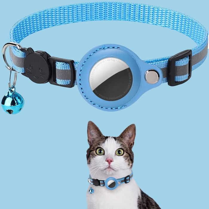 Comparer les prix de Collier anti-perte pour chat Pet Airtag cloche réfléchissante bleu (avec localisateur intelligent)