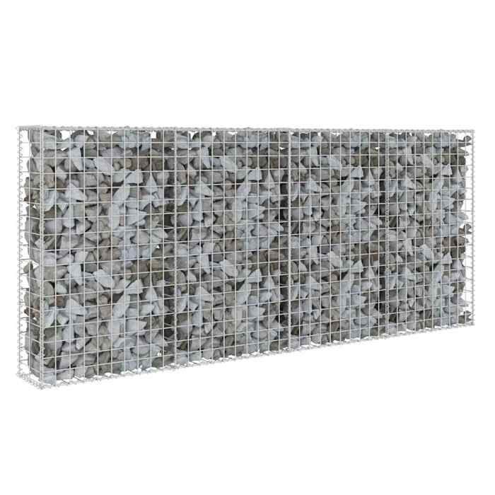 Mur de gabion - GKK - Jardinière à gabion - avec couvercles - Acier galvanisé 200 x 20 x 85 cm @1284