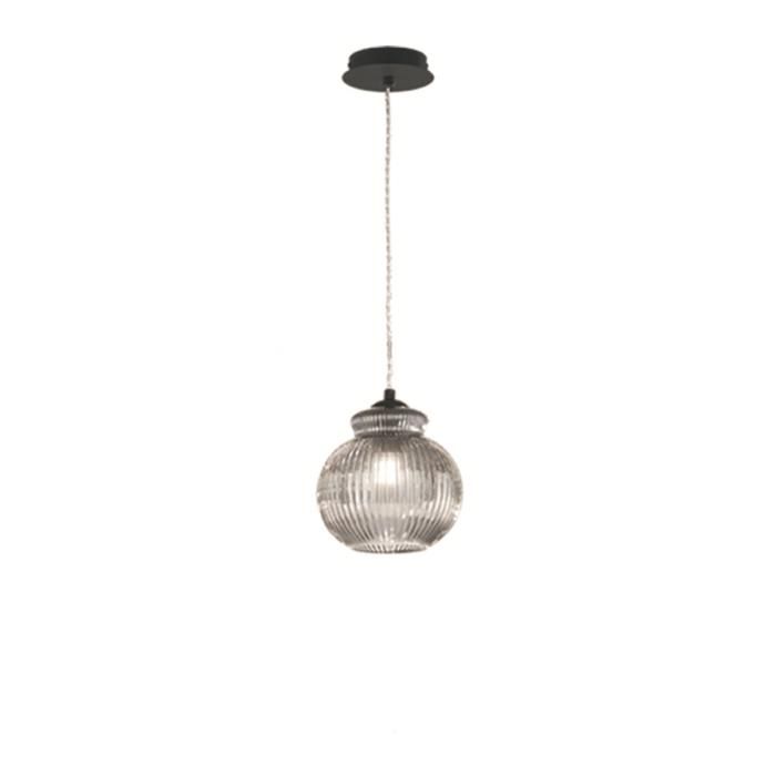 Lampe à suspension D18 cm en verre soufflé fumé - MADAGASCAR Mod1