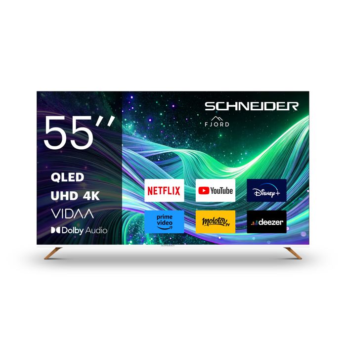 SCHNEIDER - GMS55F1 - Téléviseur QLED UHD 55(139cm) Fjord -