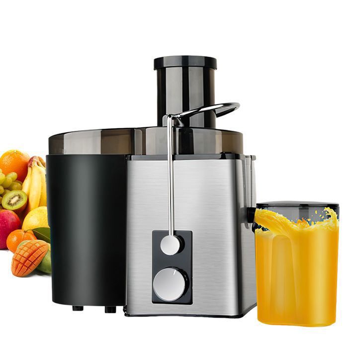 Extracteur de jus 800W - Centrifugeuse de fruits à 2 vitesses - machine à fruits- bouche 70mm jarre à jus de 600 ml - Noir - Prumya