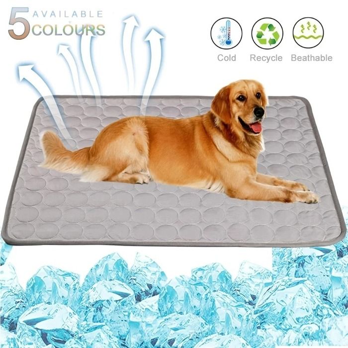Comparer les prix de Tapis Rafraîchissant Chien Gris 100x75cm  Taille XL  Coussin Glace Été pour Chien et Chat