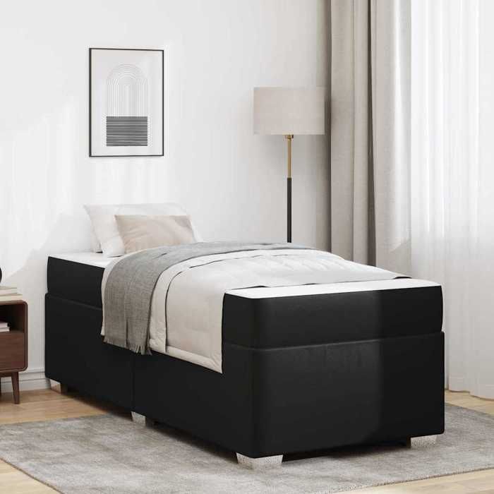 Moderne Cadre de lit Adulte - contemporain - Autre Noir 90 x 200 cm Faux cuir@FR(3369312)