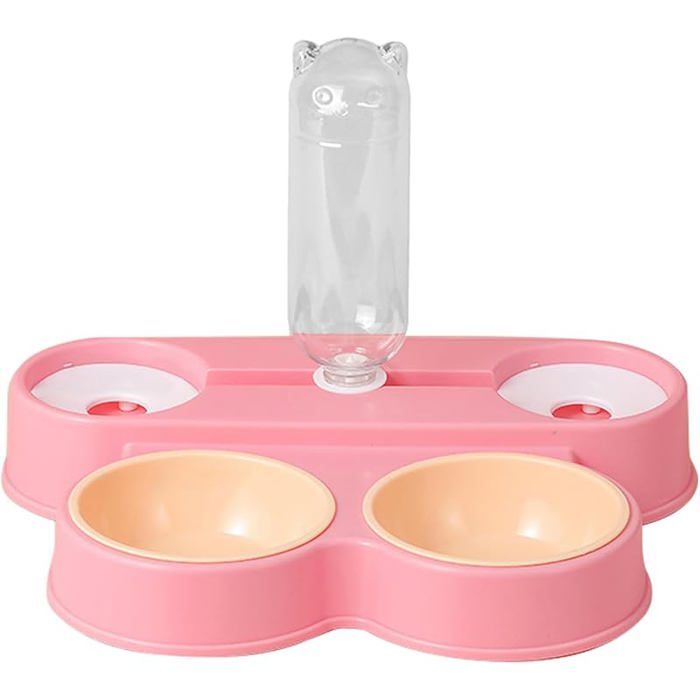 nourriture 4 en 1 pour chats et chiens - Double distributeur  eau - Gamelle lente - Fournitures pour chiens de C