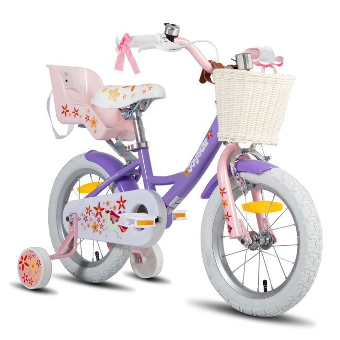 HILAND ins Star Vélo pour Enfant 16 Pouces pour Fille 4-7 Ans avec stabilisateurs, Frein à Main et rétropédalage Vert