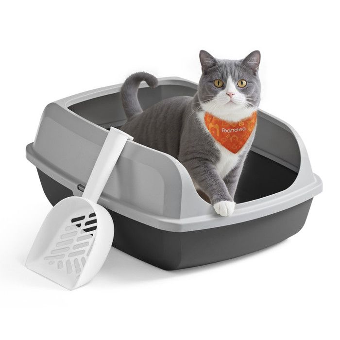 Bac à Litière pour Chat - Feandrea - XL - Parois Hautes - Gris Ardoise Bac à Litière pour Chat - Feandrea - XL - Parois Hautes - Gris Ardoise