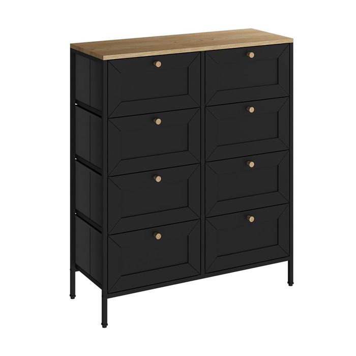 Commode Belaro 80x95cm avec 8 tiroirs Noir Vicco 51899 Commode Belaro 80x95cm avec 8 tiroirs Noir Vicco 51899