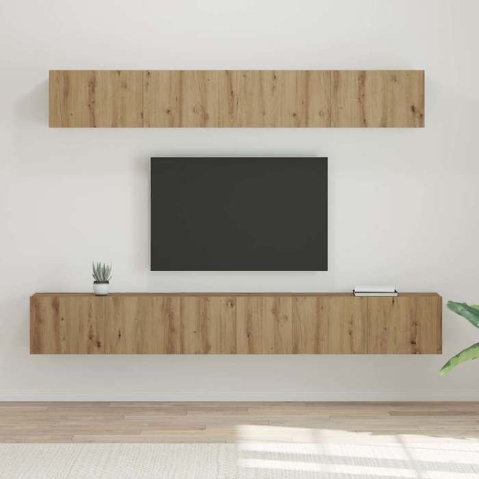 Ensemble meubles TV - vidaXL - Chêne artisanal - Bois dingénierie - Beige