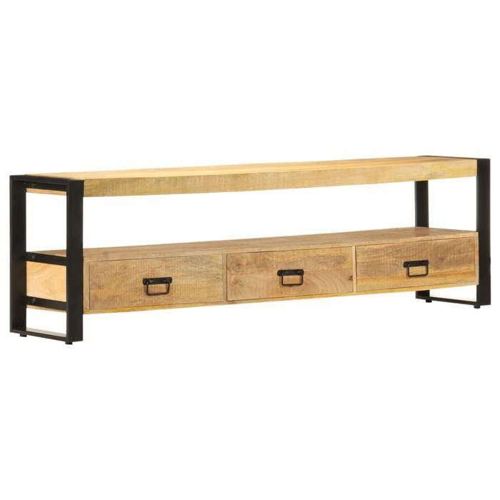 SALE 2026 Armoire TV moderne Brun - Meuble TV 150x30x45cm - bois solide de manguier PRO371787727