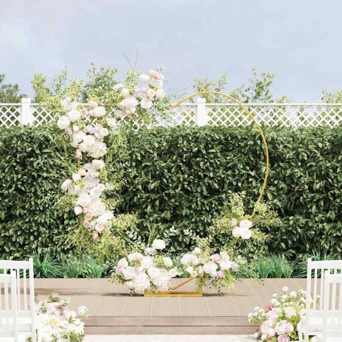 Arche de mariage en acier Vidaxl 195 x 35 x 211 cm — design en cœur
