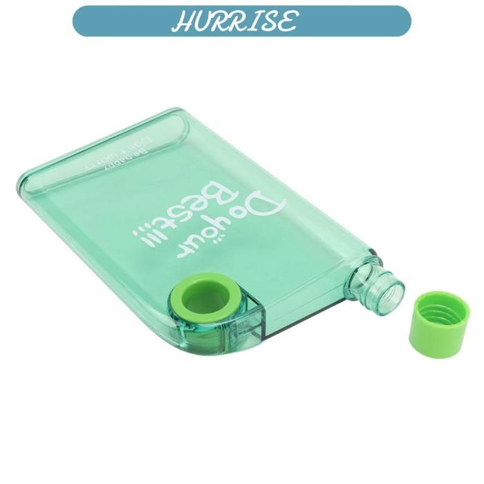 Sonew bouteille deau en plastique Bouteille deau plate mince de 420ml avec couvercle tasse de voyage articles tasse Rose Vert