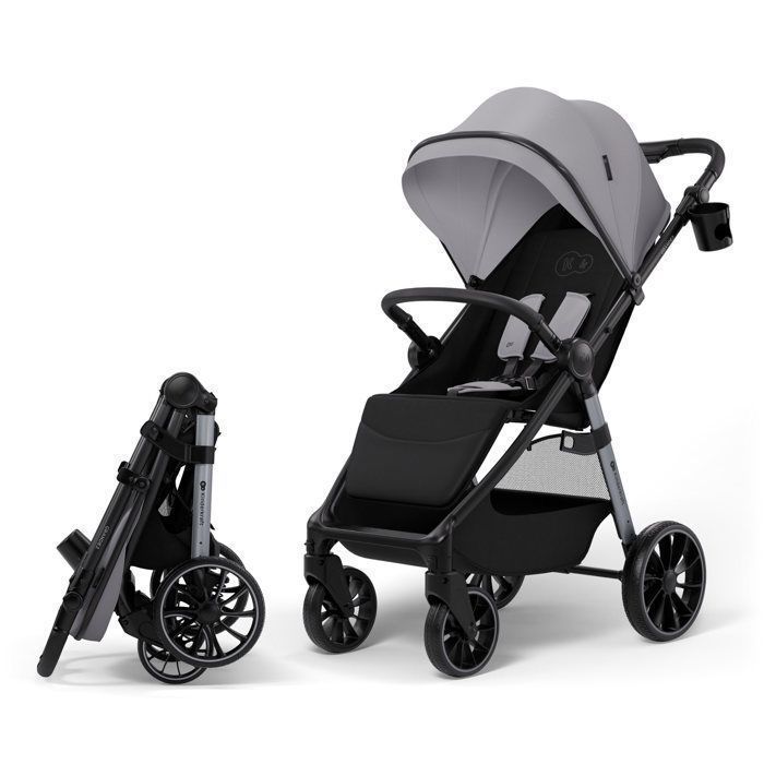Poussette Kinderkraft GRANDE 2 pliable CLICK&FOLD grandes roues amorties siège allongé jusqu’à 22 kg Gris
