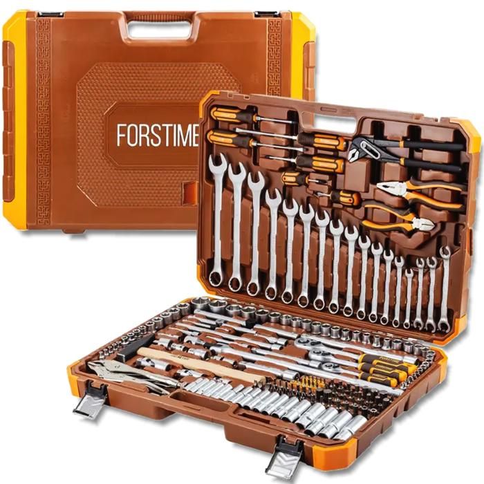 Coffret doutils FORSTIME GRAND FORMAT 180 PIÈCES 1/4 3/8 1/2 6 pans 4-32 mm