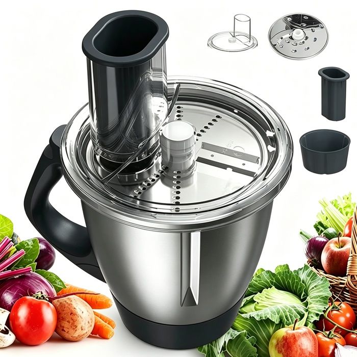 Coupe-légumes Râpe Multifonction pour Légumes et Fromage Acier Inox 304 Sans BPA Lavable Lave-Vaisselle pour Termomix TM6/TM5