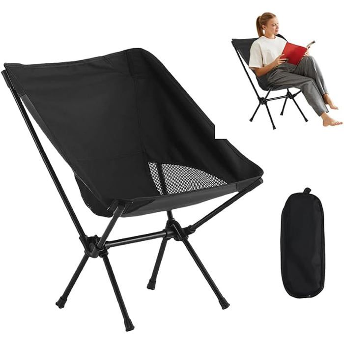 Chaise de camping pliable portable ultra légère Chaise de pge pliable avec sac confortable Chaise de camping