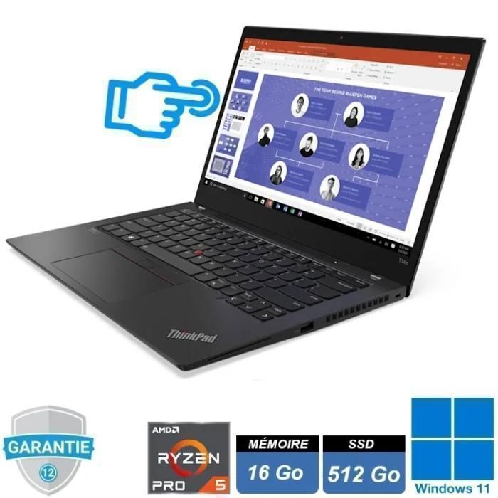Lenovo ThinkPad T14s 2 i5-1135G7 SSD 14'' W11 - AZERTY - vue 6