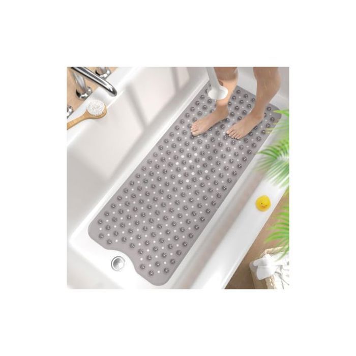 Tapis de Baignoire Antidérapant 101 x 40cm Très Long Tapis de Douche Antiderapant Résistant aux Moisissures & Lavable en Machine