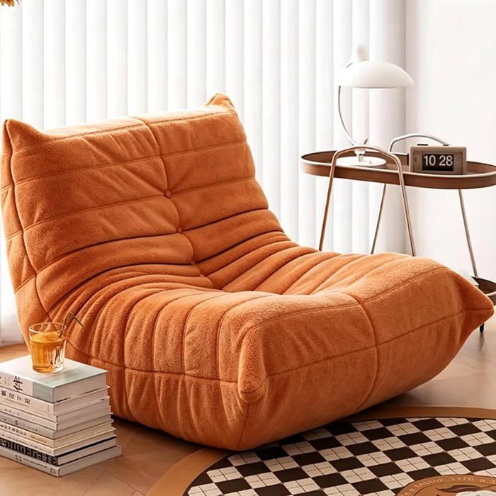Fauteuil Lounge Moderne sans Accoudoirs Design Ergonomique en Mousse pour Salon Chambre Bureau