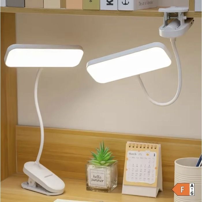 Lampe de Bureau LED à Pince Rechargeable – Lampe de Lecture Tactile à Intensité Variable
