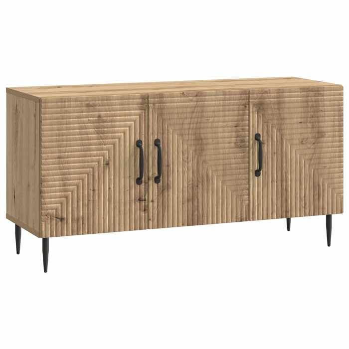 Cabinet HIFI robuste et stable - lot de 1 - MEUBLE TV SALON - Chêne artisanal 99x34 5x50 cm Bois dingénierie(1 parcel) T11766
