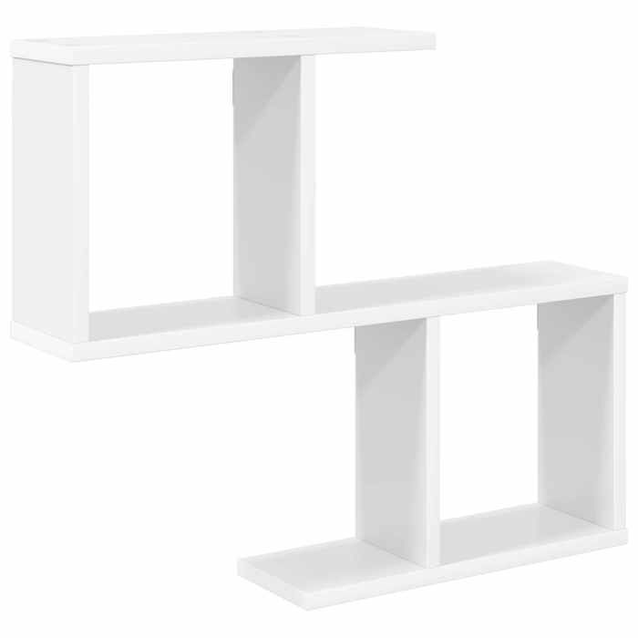 Elégance - Chic Cabinet mural salon-séjour - Étagère Murale - Blanc - 60x12x50 5cm - Bois dingénierie_0337336