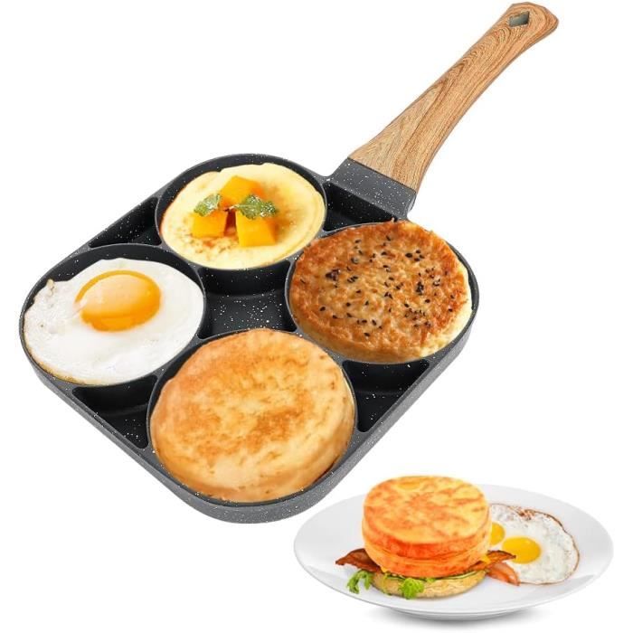 JOP 4 trous Ustensile de cuisine Pancake Omelette en aluminium