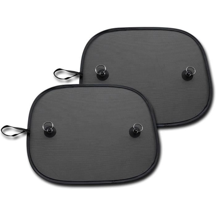 2 Rideaux De Voiture Anti-lumière 80x70 Cm - Noir - Protection Solaire Et Intimité - Pour Camping Et Trajets