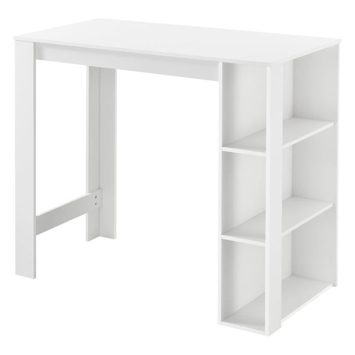 Table de bar - HELLOSHOP26 - Blanc - 120 cm - Classique - Intemporel Table de bar - HELLOSHOP26 - Blanc - 120 cm - Classique - Intemporel