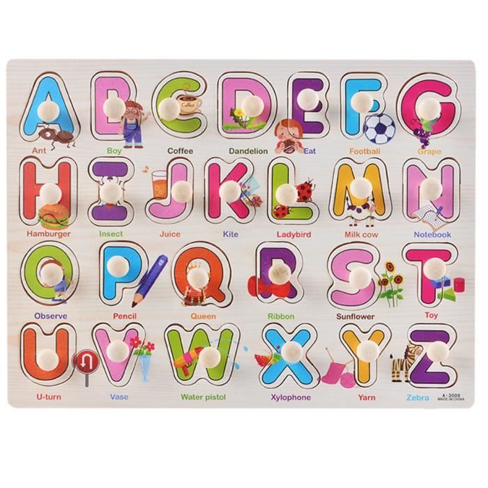 Lettre Puzzle En Bois Education Developpement Bebe Enfants Formation Jouet Cdiscount Jeux Jouets
