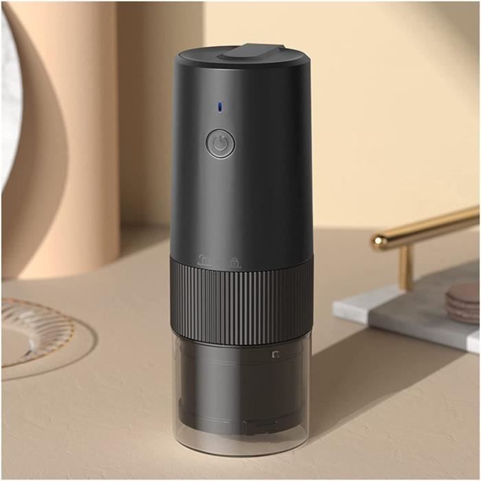 Moulin à Café Électrique Portable – Broyeur Céramique Réglable – Rechargeable USB-C – 25 G Capacité – Noir/Blanc