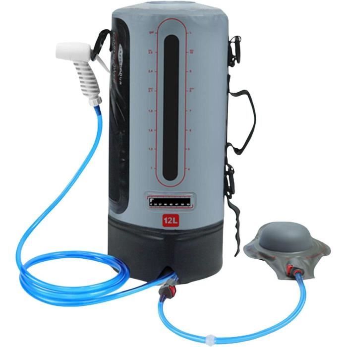 Sac de Douche Solaire 20L, Ensemble de Douche,avec pommeau de Douche